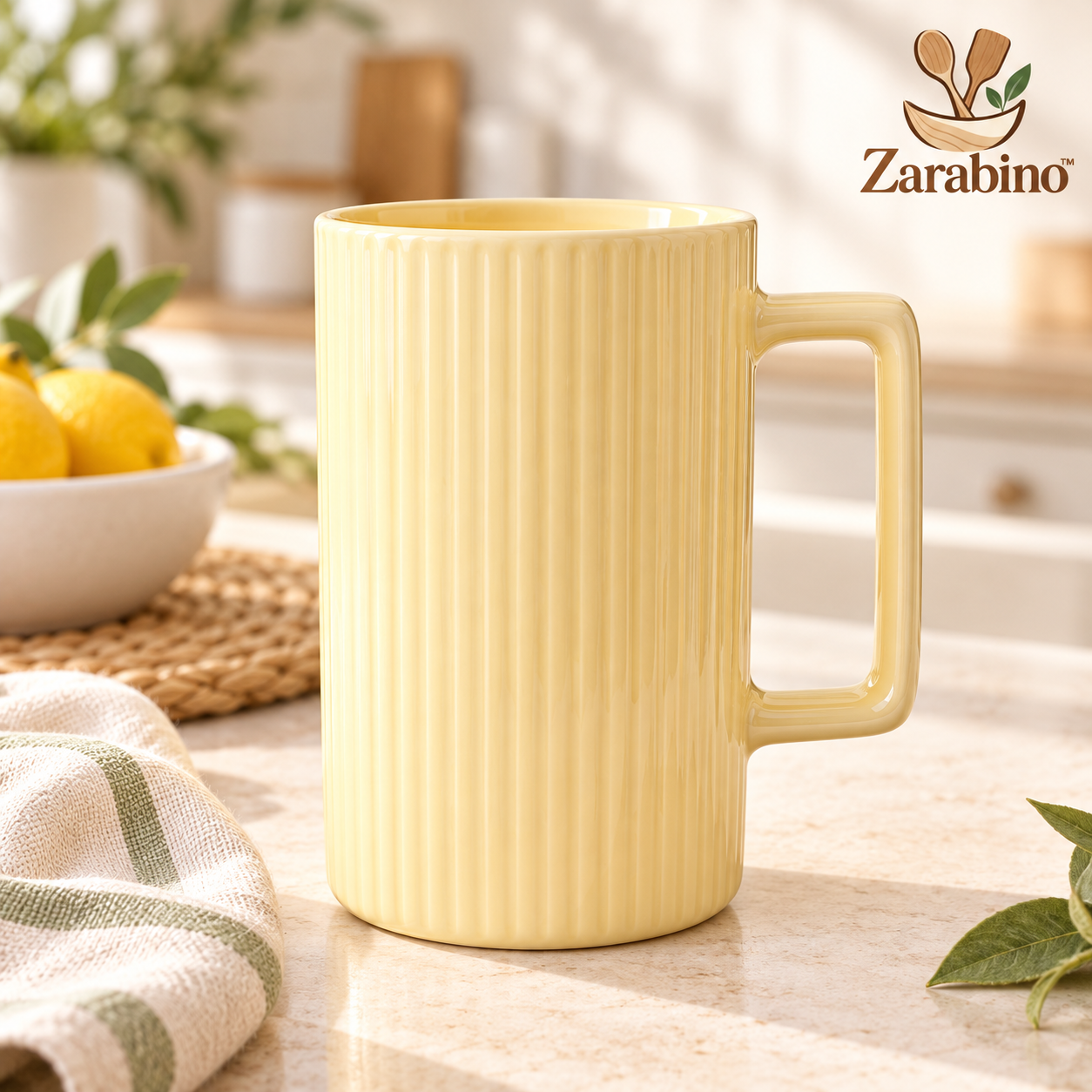Zarabino™ Butter Yellow Latte Mug main product image