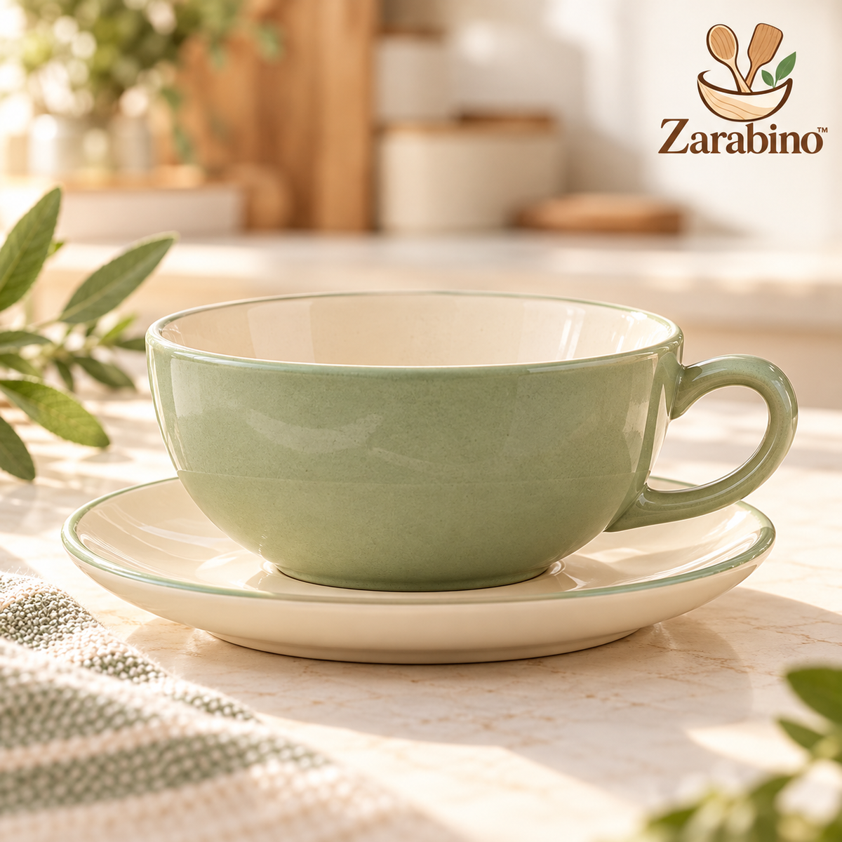 Zarabino™ Sage Teacup & Saucer