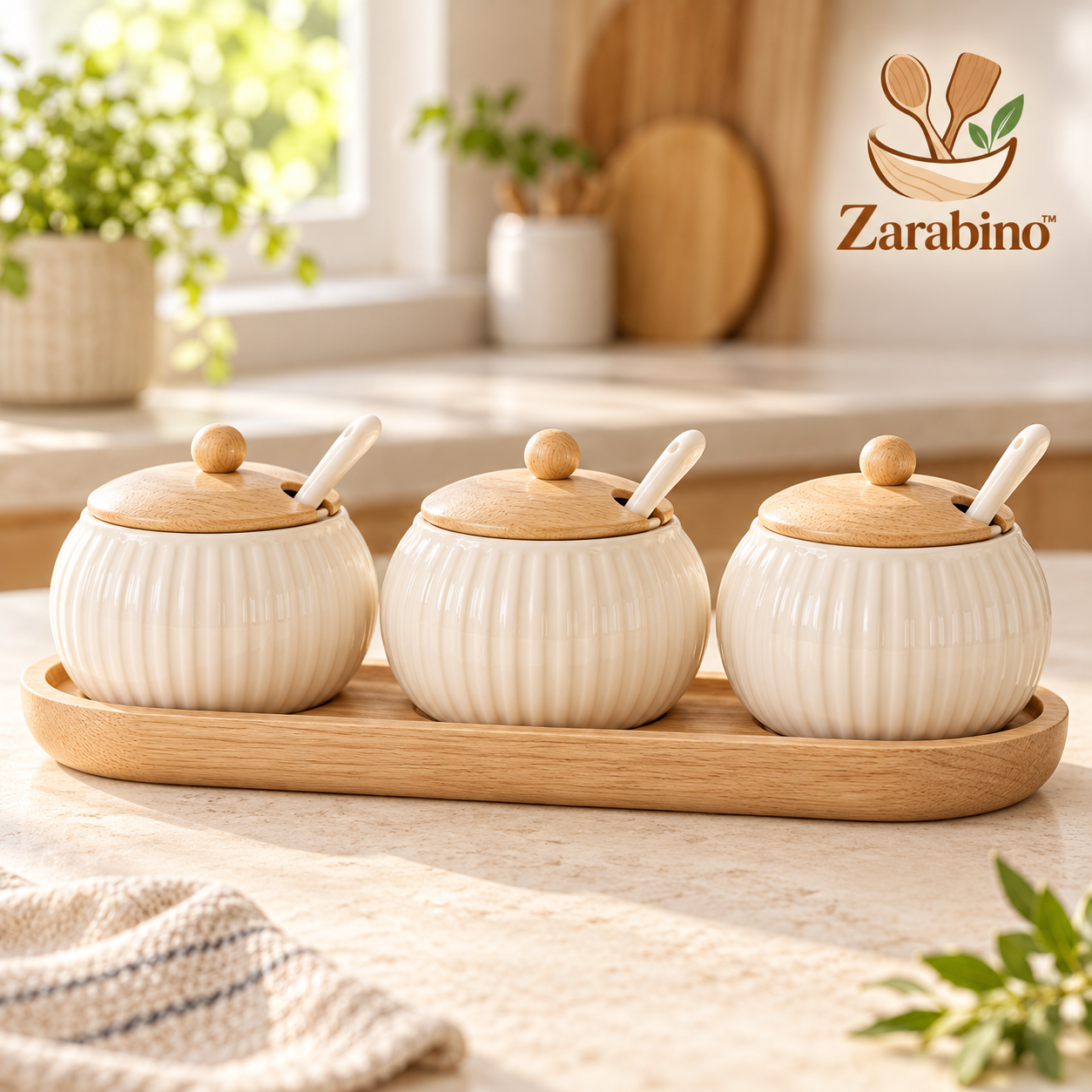 Zarabino™ Fluted Condiment Jar Set main product image
