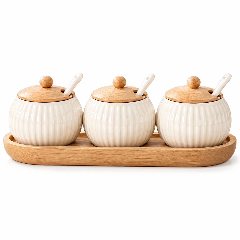 Zarabino™ Fluted Condiment Jar Set