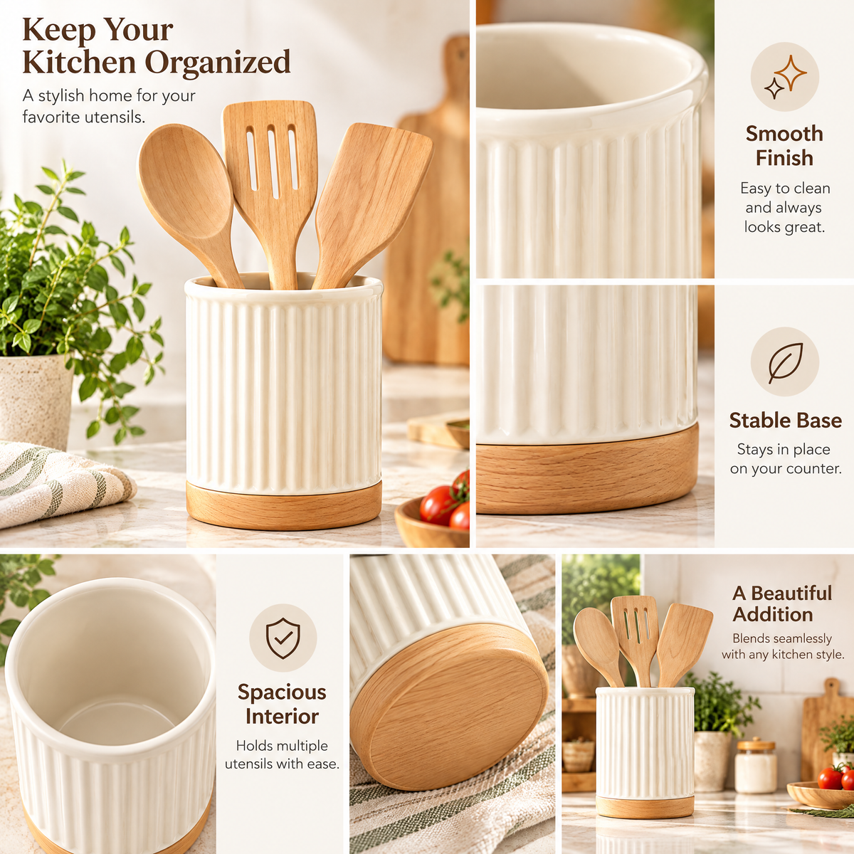Zarabino™ Fluted Utensil Holder