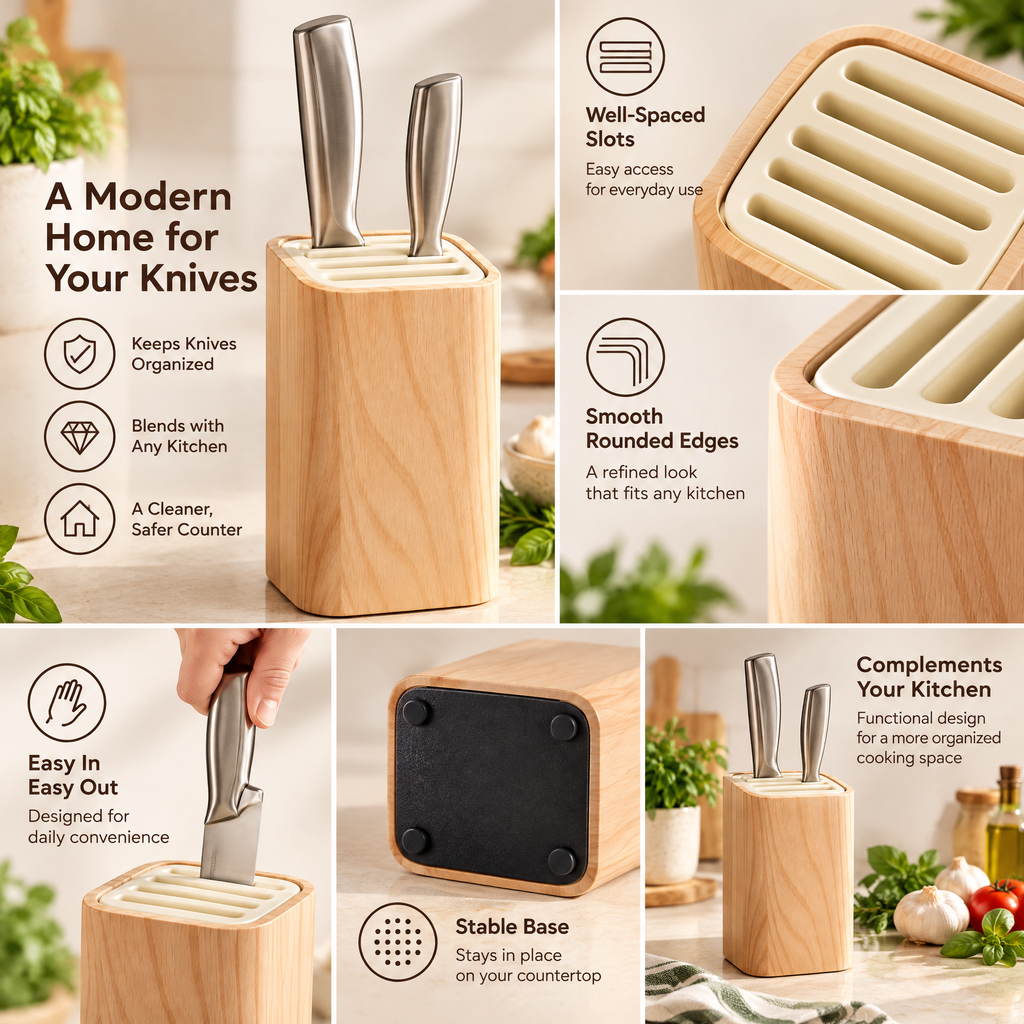 Zarabino™ Wood Knife Block