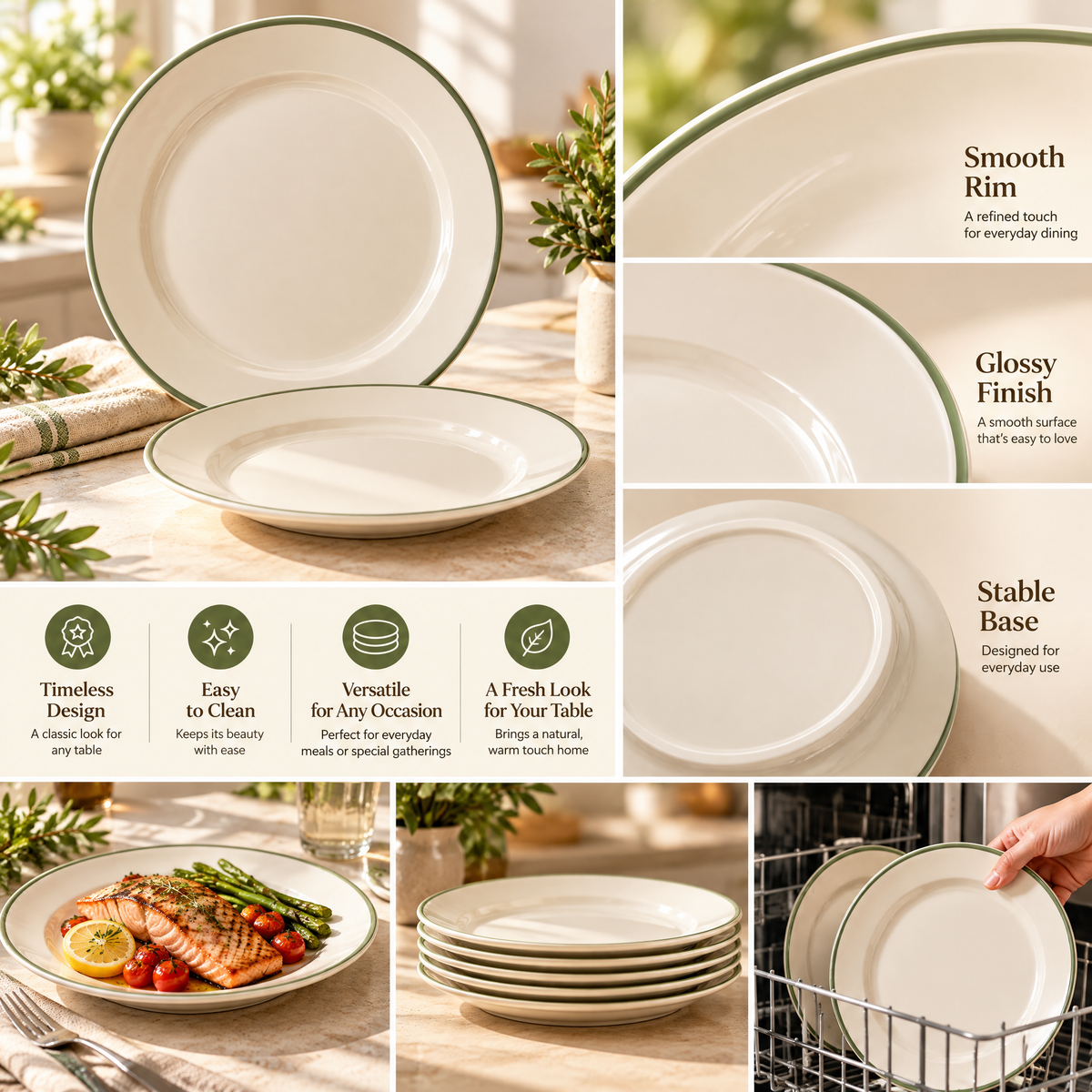 Zarabino™ Sage Rim Dinner Plate