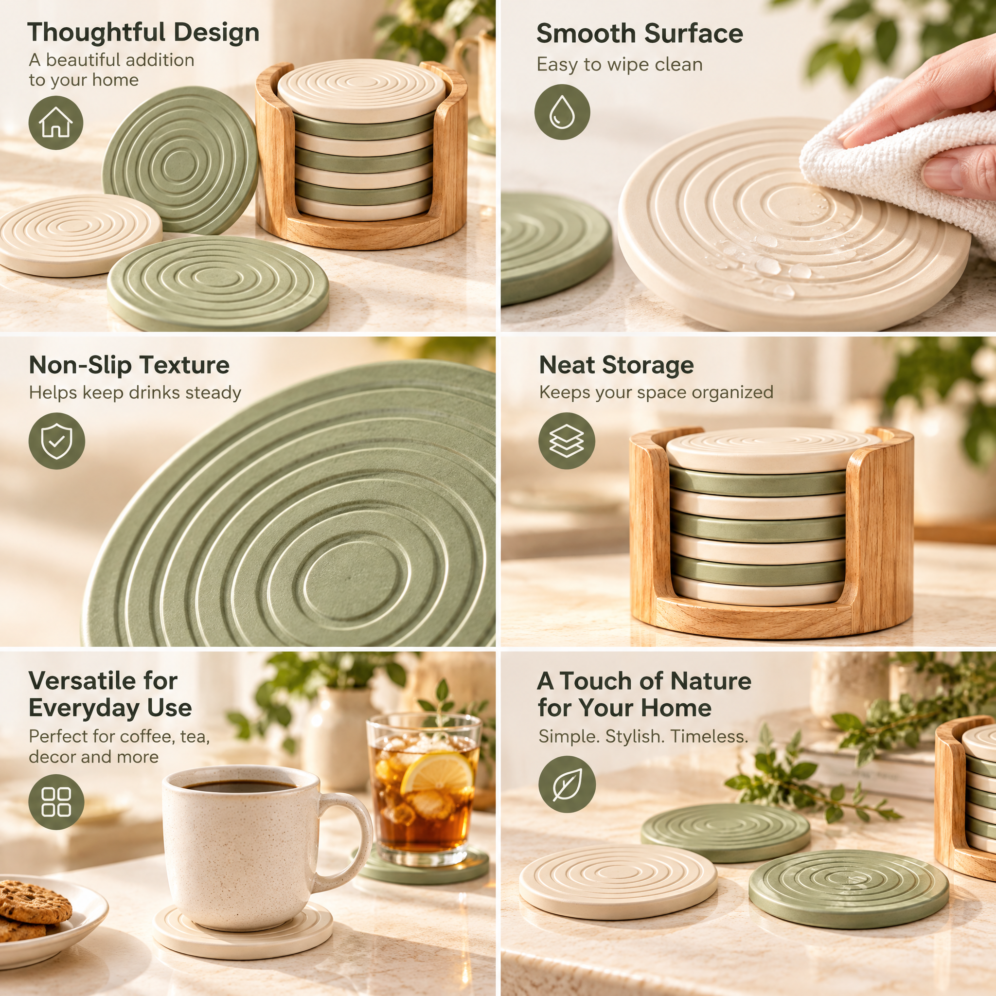 Zarabino™ Ring Coasters with Holder design details