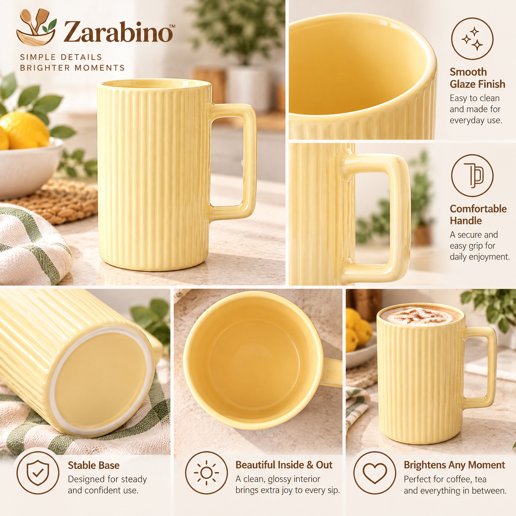 Zarabino™ Butter Yellow Latte Mug