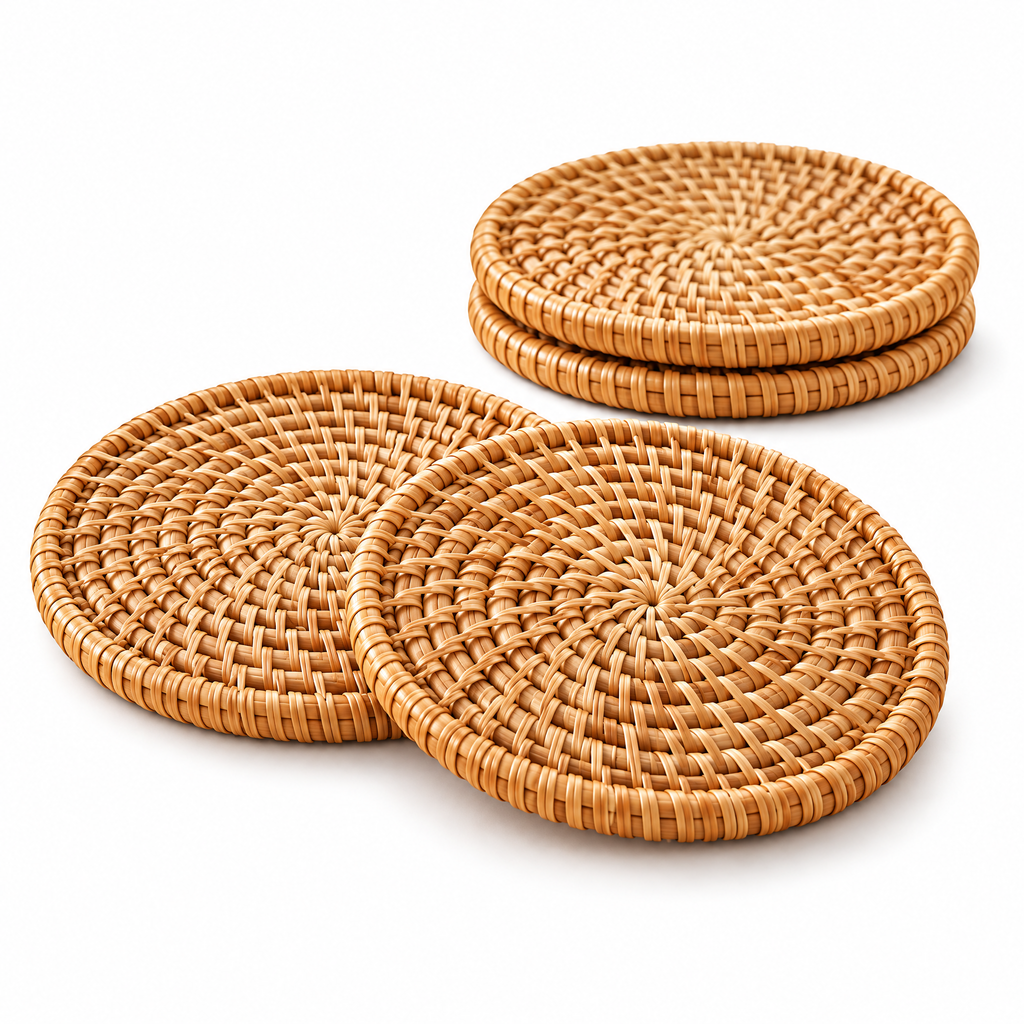 Zarabino™ Woven Rattan Coasters